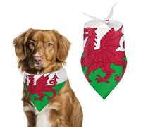 Flag of Wales Welsh Printed Dog Bandana Scarf Triangular Bibs Kerchief Accessories for Small to Large Dog Puppy Cat