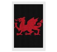 Flag of Wales Welsh Red Dragon Diamond 5D Painting Number Kits Beginners DIY Full Drill Diamonds Paintings Home Wall Decor 8"x12"