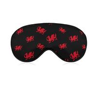 Flag of Wales Welsh Red Dragon Sleeping Blindfold Mask Cute Eye Shade Cover with Adjustable Strap for Women Men Night