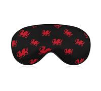 Flag of Wales Welsh Red Dragon Sleeping Blindfold Mask Cute Eye Shade Cover with Adjustable Strap for Women Men Night