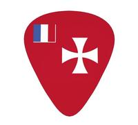 Flag of Wallis and Futuna Islands Guitar picks, 12 pieces per pack, 3 different thicknesses, suitable for guitar, bass, ukulele and other instruments.
