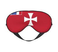 Flag of Wallis and Futuna Islands Prints Double-Sided Eye Mask Adjustable Design Light-Blocking and Breathable Suitable for Rest and Travel.