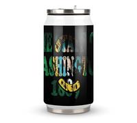 Flag of Washington Stainless Steel Coke Tumbler Vacuum Insulated Beverage Cup Travel Coffee Mug with Lid Straw 300ml