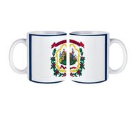 Flag of West Virginia United States White Coffee Mugs Gloss Ceramic Cappuccino Cups with Handle