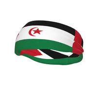 Flag of Western Sahara Pattern Sports Sweatband Headscarf Head Bands for Women Men Suitable for Running Yoga Fitness Football