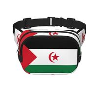 Flag of Western Sahara Pattern trendy fashionable waist bag, unisex travel sports messenger bag