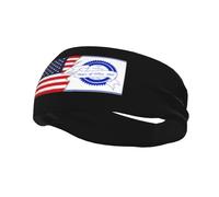Flag of White Hall, West Virginia (2018-2020) and America Headbands Men Women Non Slip Wicking Sports Sweatband for Gym Basketball Yoga Hairbands