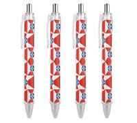Flag of Wichita Kansas Retractable Ballpoint Pens 0.5mm Fine Black Inks Roller Smooth Writing Office Supplies 4 PCS
