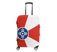 Flag of Wichita Personalized Luggage Case Cover Funny Travel Accessories Washable Suitcase Protector Fit 19-32 Inch S