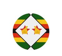 Flag Of Zimbabwe Car Air Fresheners Cards - Set Of 4 Pieces,For Cars & Home, Long-Lasting Lavender Fragrance