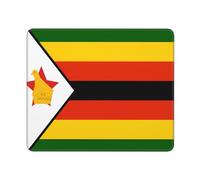 Flag of Zimbabwe Durable Desk Mouse Pads, Anti-Slip Eco-Friendly Design for Gaming and Office Use.