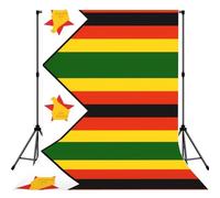 Flag of Zimbabwe Print Photo Backdrop Foldable Background for Party Wedding Video Recording Home Decoration