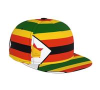 Flag of Zimbabwe Printed Adjustable Sports Baseball Cap | Unisex Flat Brim hat | Travel Outdoor Sun hat Black, Black, One Size, Black, One Size