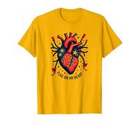 Flag on My Heart T-Shirt, Men, Golden Yellow, Small