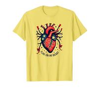 Flag on My Heart T-Shirt, Men, Lemon Yellow, Medium