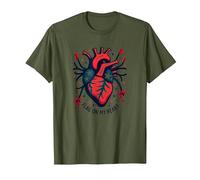 Flag on My Heart T-Shirt, Men, Olive Green, Medium