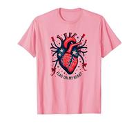 Flag on My Heart T-Shirt, Men, Pink, X-Large