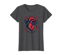 Flag On My Heart T-Shirt, Women, Dark Heather Grey, S