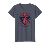 Flag On My Heart T-Shirt, Women, Heather Blue, L