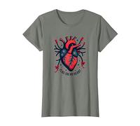 Flag on My Heart T-Shirt, Women, Olive Heather, XX-Large