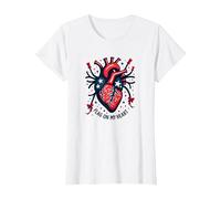 Flag On My Heart T-Shirt, Women, White, L