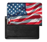 Flag Passport Holder with 3 Card Slots, Portable PU Leather Travel Wallet, Slim Protective Cover for Passport, ID, Credit Cards