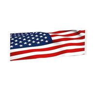 Flag Patriotic -Rectangular Acrylic Table Signs - Clear Custom Nameplates For Office Desk, Restaurant, Events - Smooth Edge Professional Signage.