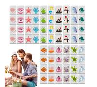 Flag Pattern Mahjong, 65-Piece Tile Set, 1.18 Inches Fun Board Game with Compact Build, Family Puzzle Game, Tile Collection with Colorful Design, Party Activity for Beach and Picnic