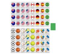 Flag Pattern Mahjong Game - Melamine Tile Blocks 2.2x1.5x1.2cm, National Coastal Design, Portable Table Game Set, Spring Picnic Family Night Toys | Travel Friendly Flag Mahjong Blocks for Kids