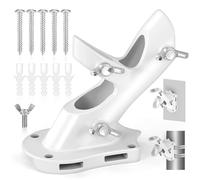 Flag Pole Holder, Anovo Flag Pole Brackets Mount Outside House Heavy-Duty Aluminum Metal Rust Proof Bracket 1" Inner Diameter 2 Positions with Hardwares for Outdoor Wall Mounting Porch( White-1 Pack)