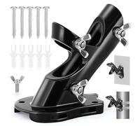 Flag Pole Holder, Anovo Flag Pole Brackets Mount Outside House Heavy-Duty Aluminum Metal Rust Proof Bracket 1" Inner Diameter 2 Positions with Hardwares for Outdoor Wall Mounting Porch(Black-1 Pack)