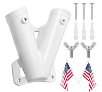 Flag Pole Holder, Double Hole Bracket Mount for Outside Metal Pole for Outside House Mounting Bracket, Hanging Flags Holder on The Street(2.8x2.5cm)