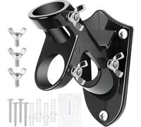 Flag Pole Holder, Outside House Flag Pole Bracket, Heavy Duty Metal Flag Mount, Aluminum Alloy Mounting Brackets, Outdoor Flag Holder- Strong Rust Free, Dual Position 1 inch Black