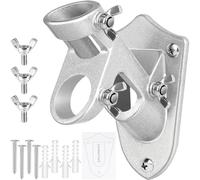 Flag Pole Holder, Outside House Flag Pole Bracket, Heavy Duty Metal Flag Mount, Aluminum Alloy Mounting Brackets, Outdoor Flag Holder- Strong Rust Free, Dual Position 1 inch Silver