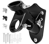 Flag Pole Holder, Outside House Flag Pole Bracket, Heavy Duty Metal Flag Mount, Aluminum Alloy Mounting Brackets, Outdoor Flag Holder- Strong Rust Free, Dual Position 1 inch Black