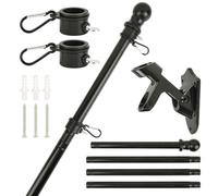 Flag Pole Kit 5FT/1.5M, Flagpoles Wall Mounted Flag Poles for Garden Flag Poles Stainless Steel Sectional Flagpole Kit with Bracket for UK Flag, Flag Pole for Indoor Outdoor, Wall Flagpole with Screws