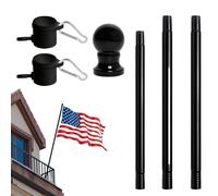 Flag Pole Kit | Multi-Purpose Heavy Duty Flag Pole for Truck,Flag Poles for Outside House, Stainless Steel Flagpole Rings Hardware Kit for Schools, Garden, Patio