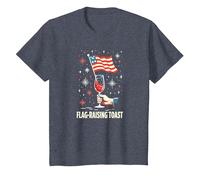 Flag Raising Toast T-Shirt, Kids, Heather Blue, 2 Years