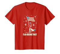 Flag Raising Toast T-Shirt, Kids, Red, 12 Years