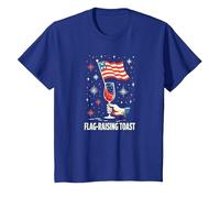 Flag Raising Toast T-Shirt, Kids, Royal Blue, 3 Years