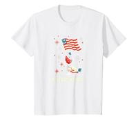 Flag Raising Toast T-Shirt, Kids, White, 12 Years