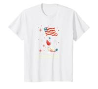 Flag Raising Toast T-Shirt, Kids, White, 4 Years