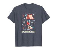 Flag Raising Toast T-Shirt, Men, Heather Blue, L