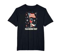 Flag Raising Toast T-Shirt, Men's Big and Tall, Black, 3X Tall