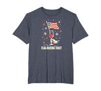 Flag Raising Toast T-Shirt, Men's Big and Tall, Heather Blue, 3X Tall