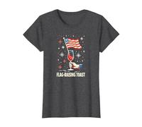 Flag Raising Toast T-Shirt, Women, Dark Heather Grey, M