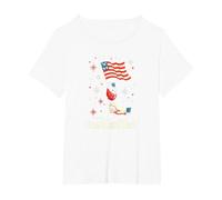 Flag Raising Toast T-Shirt, Women's Plus, White, 3X
