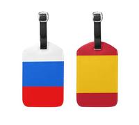 Flag Slovene Nation Flag Spain 2 Pcs Luggage Tags Noticeable Tags for suitcases for Wedding Travel Gift