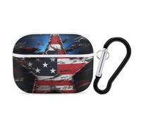 Flag Stars AirPod Pro Case, Anti Scratch Hard PC Cover with Keychain, AirPod Pro 2nd/1st Case Accessories for Women Men, White-Style