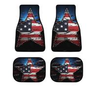 Flag Stars Car Floor Mats Set of 4, Soft Car Carpet with Non-Slip Backing, Decorative Front Rear Carpet Universal Fit for Most Cars, Trucks, SUVs and Vans